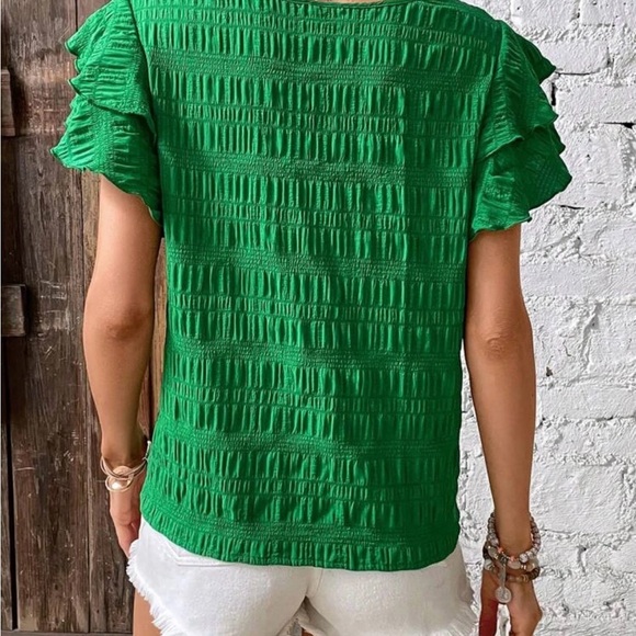 Multiple Flutter Sleeve Ruffled Blouse - Picture 5 of 13